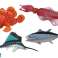 Figurine Set Sea Animals Ocean Fish Squid 4 Pieces image 1