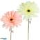 Kunstbloem Gerbera 76 cm 4 assorti kleur oranje, roze, wit/geel, en geel foto 1
