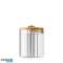 Suikerpot, gegroefde container met bamboe deksel, maat S, 550 ml 1 st SZK167 foto 1