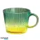 Vaso grande de vidrio ranurado, ombre verde botella, 380 ml, 1 ud. SZK176 fotografía 2