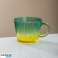 Vaso grande de vidrio ranurado, ombre verde botella, 380 ml, 1 ud. SZK176 fotografía 1