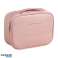 Elegante neceser extensible, estuche, fabricado en piel ecológica, rosa KS146R fotografía 3