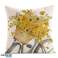 Linnen kussensloop 45 x 45 cm met gele bloemenprint POD238 foto 1