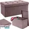 Grauer Velours Pouf 76x38x38cm Ruhhy 26130 Bild 1
