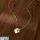 14k forgyldt halskæde i rustfrit stål, cubic zirconia, kløver NST2196 billede 2