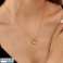 14k gold-plated stainless steel necklace, cubic zirconia hoops NST2192 image 3
