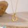 14k gold-plated stainless steel necklace, cubic zirconia hoops NST2192 image 2