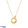 14k gold-plated stainless steel necklace, cubic zirconia hoops NST2192 image 1