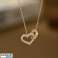 14k forgyldt halskæde i rustfrit stål, dobbelt HEARTS cubic zirconia NST2197 billede 2