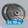 Vægtsæt i støbejern 2x10kg hul 31mm skive med håndtag REBEL ACTIVE billede 4