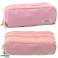 School Pencil Case Two Compartments Front Pocket Pink 23x9 cm image 1