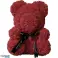 BQ54B Bamse med Roser med Hjerte 25cm rød led billede 3