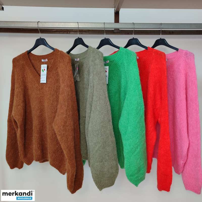 Women's Mohair Blend Sweaters Stock - Made In Italy - Mantra Stock