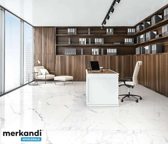 Fliesen Wand und Boden Keramikfliesen Marmor-Optik 60x60 weiß - Deutschland,  A-Ware - Großhandelsplattform
