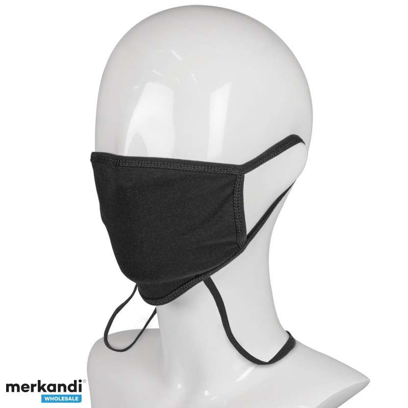Reusable mask with cord made in Europe Black LT93958 N0002