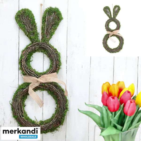 Small moss rabbit as door hanger 50 cm high Cute Easter decoration ...